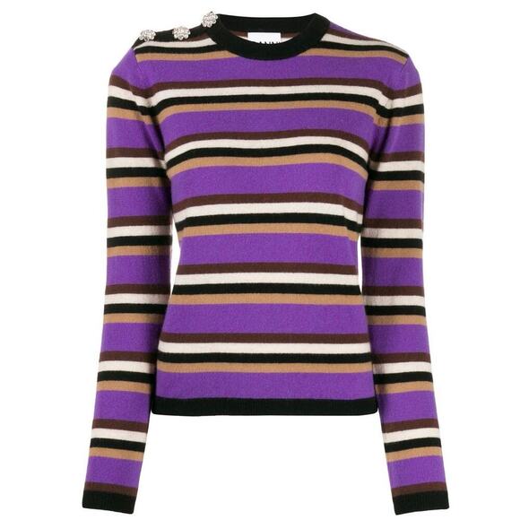 GANNI Cashmere Striped multicolor jumper size S - Picture 1 of 12